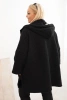 Women's Plus Size coat with a hood and zipper black