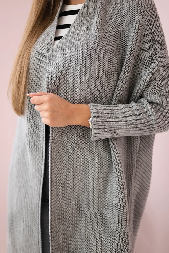 Sweater with batwing sleeve light gray