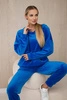 Velour set kangaroo sweatshirt + pants cornflower blue