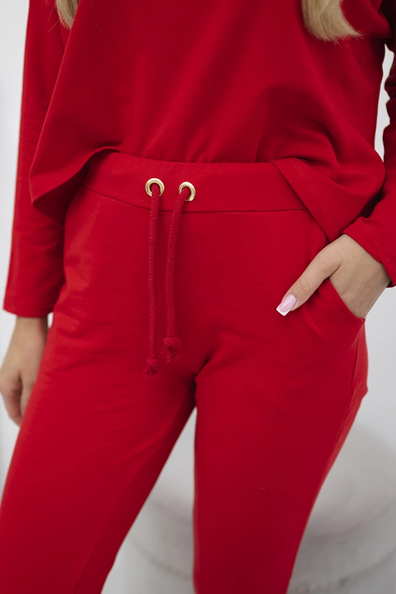 Set with oversized blouse red