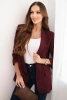 Women's unbuttoned blazer with lining S/M plum