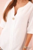 Damen-Musselinhemd mit Knopf weiß