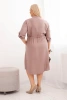 Damenkleid aus Viskose Plus Size mit Knöpfen und Taillierung fango