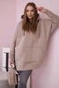 Isoliertes Sweatshirt mit Seitenschlitzen dunkelbeige