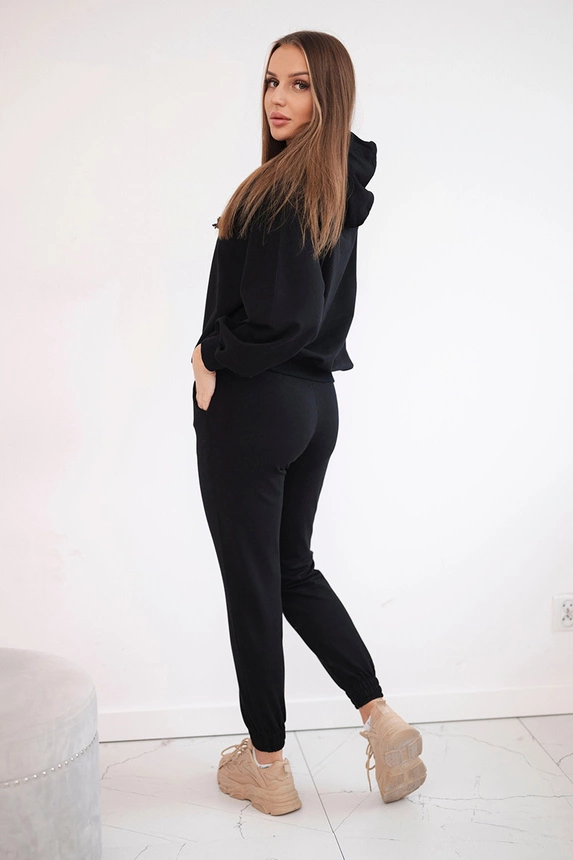 Sweatshirt set with a hood black