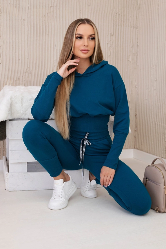 Set mit breiten Rippenbündchen marine