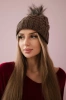 Čapica s fleece Warkocz K226 mocca