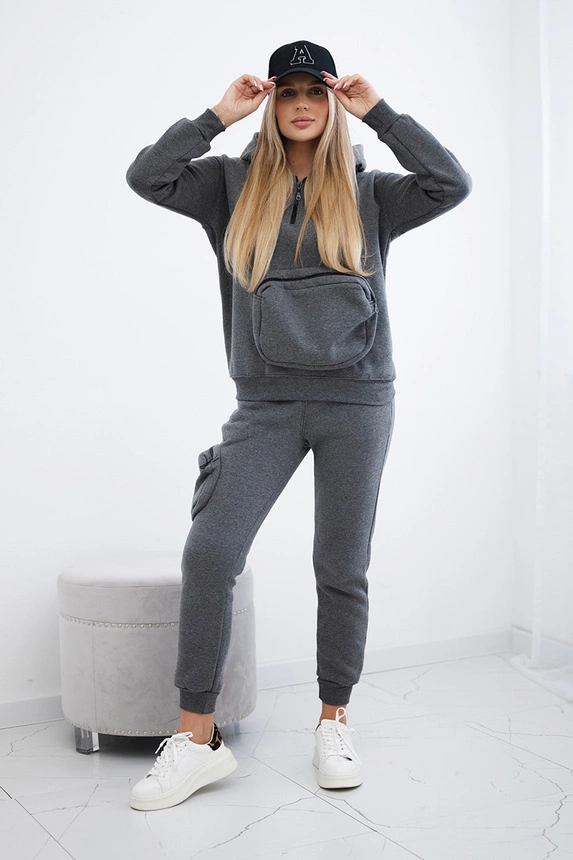 Isolierset mit Ziertasche graphit melange