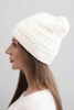 Women's winter hat with a classic ribbed weave K439 ecru