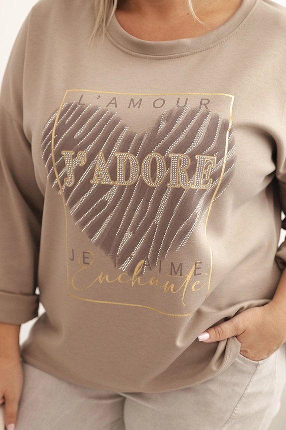 Bluza damska Plus Size masełkowa z nadrukiem 3D fango