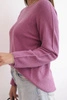 Women's viscose sweater with long sleeves and a round neckline dark pink
