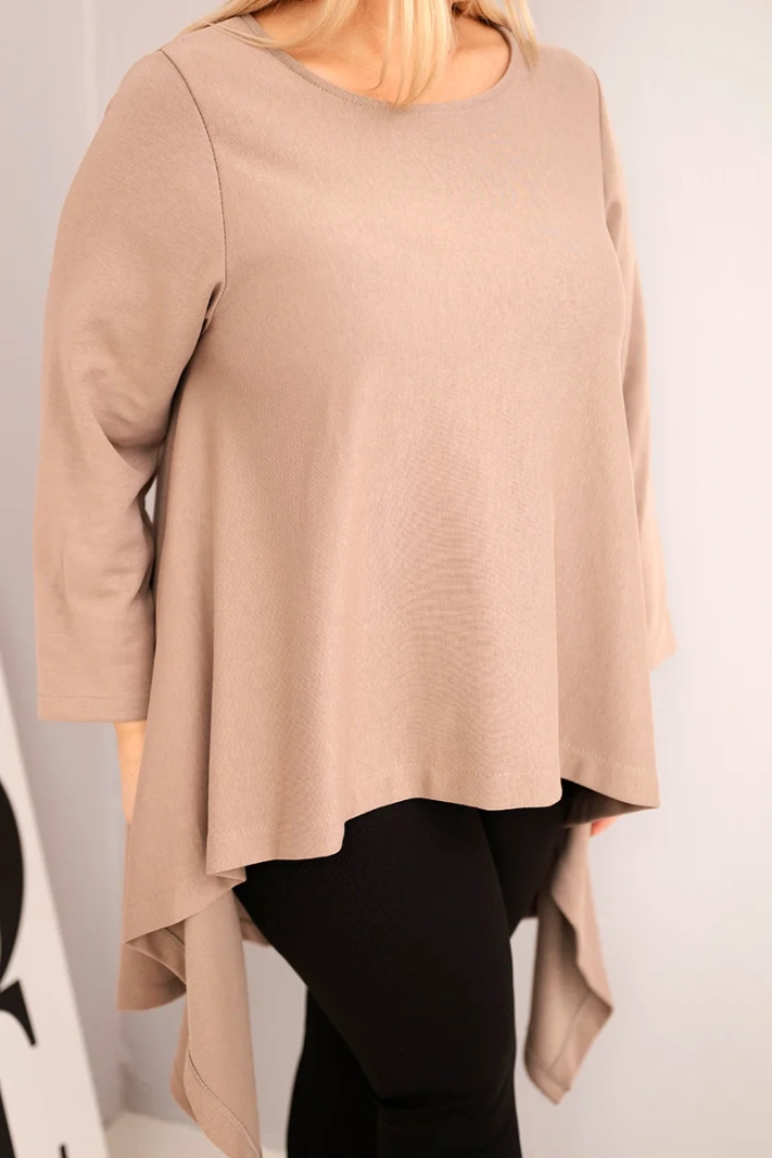 Dámská tunika Plus Size bavlněná s asymetrickým střihem fango