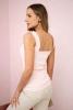 Blouse with frills on the straps powdered pink
