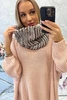 KN16 Damen Snood ecru+mocca