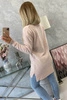 Sweater with stand-up collar light powdered pink