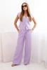 Women's set with a vest and wide-leg pants light purple