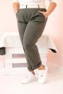 Women's Punto Milano Winter Plus Size Pants with belt khaki