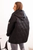 Women's quilted jacket with a hood black