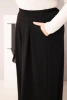 Damen Baumwollhosen Plus Size mit weitem Bein und lockerer Passform schwarz