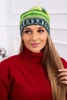 Cap with fleece Krystyna K207 green neon+dark green