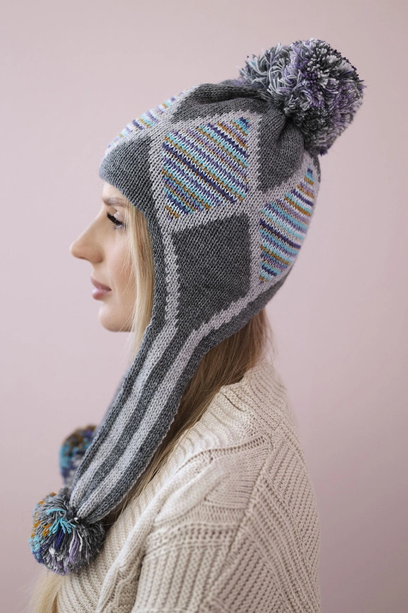 Women's long eared cap Eunika K322 graphite