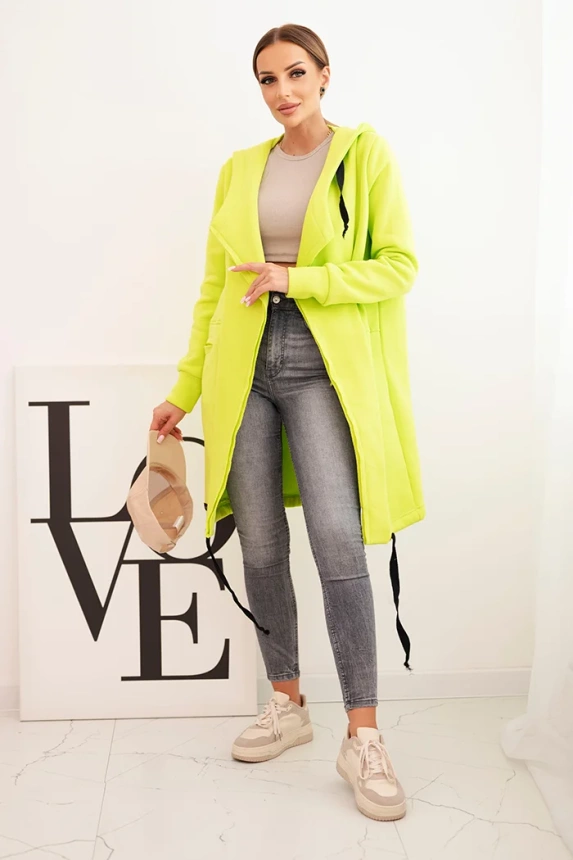 Insulated cape with a hood pistachio