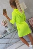 Dress with a hood and pockets yellow neon