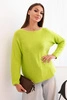 Women's sweater made of viscose with long sleeves and a round neckline pistachio