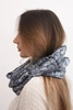 Damen Schal aus weichem Wollmaterial Winter KN25 grau+jeansblau