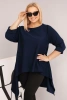 Dámská tunika Plus Size bavlněná s asymetrickým střihem granátová