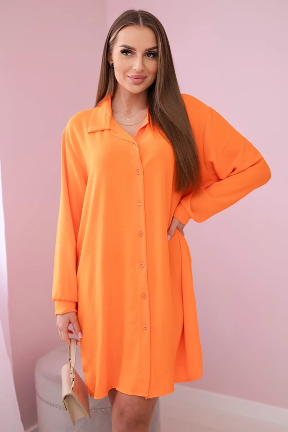 Long shirt with viscose orange