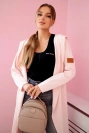 Long cardigan with hood light powdered pink