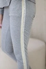 Women's cotton set with stripe and welts grey