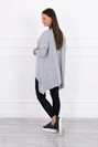 Oversize-Bluse mit Regenbogen-Lippendruck grau