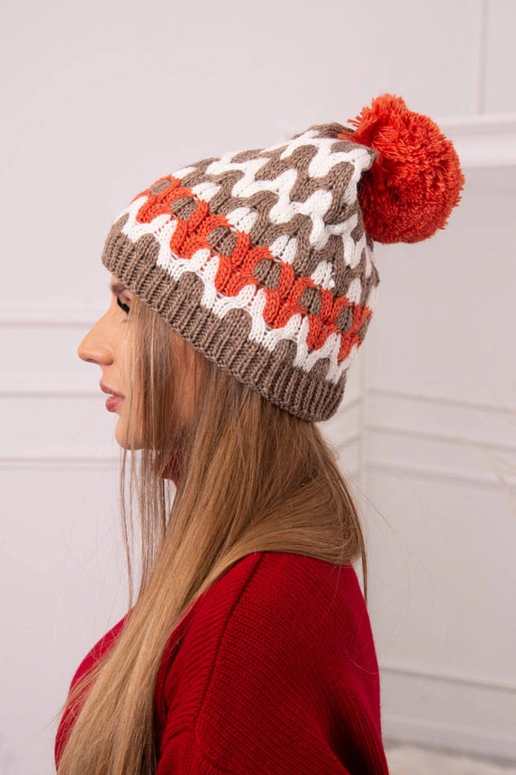 Damenmütze Laila K283 dunkelbeige+ecru