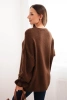 Women's sweater with a blend of mohair and wool in a loose fit brown
