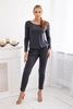 Waisted viscose jumpsuit Graphite