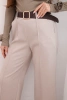 Damenhose elegant mit Gürtel und weiter Beinform beige