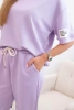 Women's viscose set with short sleeves and trousers light purple
