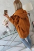 Sweatshirt with short zipper camel
