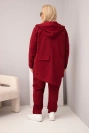 Dámská bavlněná souprava Plus Size s mikinou a kalhotami bordó