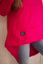 Padded sweatshirt with long back and hood fuchsia