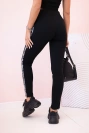 Damen-Jogginghose mit Streifen und Kordelzug in der Taille schwarz