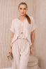 Set with necklace blouse + pants beige