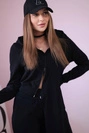 Set sweatshirt with longer side black