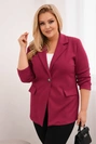 Dámske sako z viskózy Plus Size s dlhým rukávom a golierom bordová
