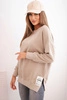 Women's oversized sweatshirt with long sleeves light beige
