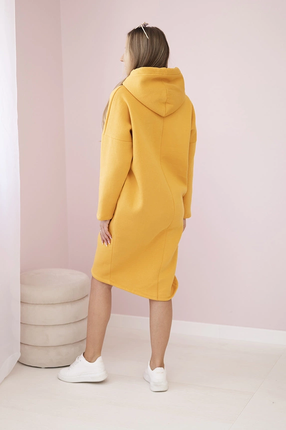 Kapuzenkleid mit Seitenschlitz Pfirsich