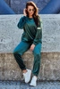 Velours-Set Sweatshirt + Hose Dunkelgrün