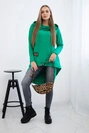Sweatshirt mit langem Rücken und Kapuze lichtgrün